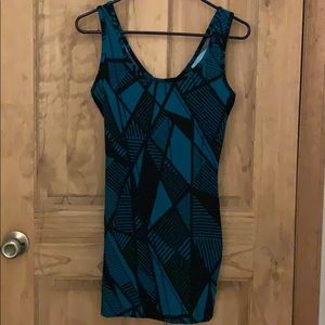 Teal and Black body con dress